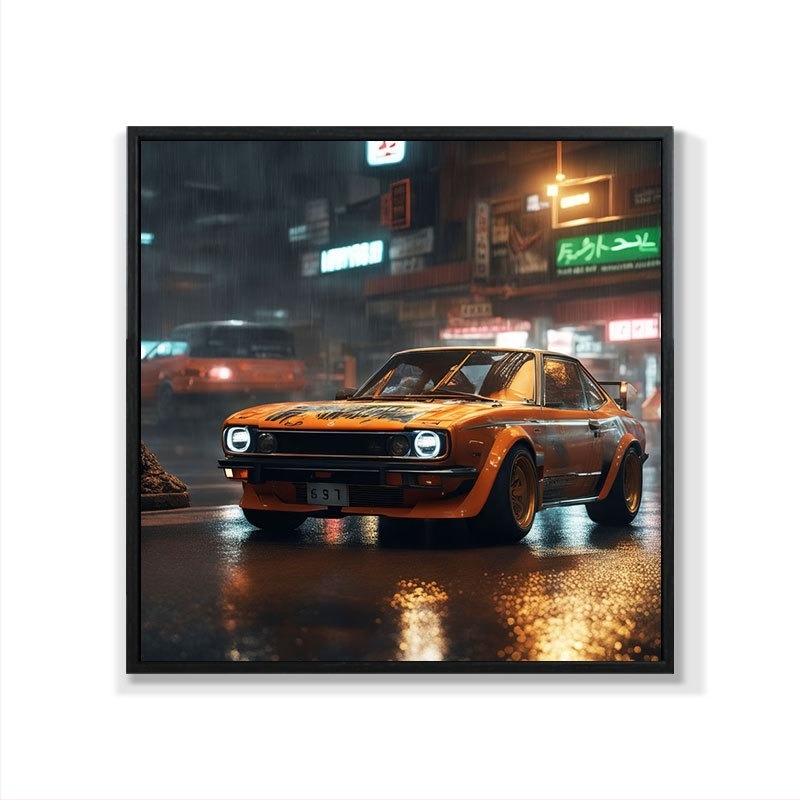 Mașină retro agățat pictură în ulei poster Cyberpunk sport mașină Club decor perete pictură bar e-sports mural