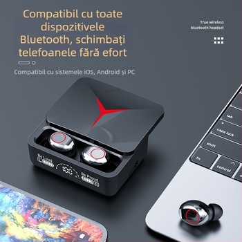 Căști Bluetooth m10, căști intraauriculare de mare putere, cu reducere a zgomotului tactil și afișaj digital de lungă durată, F9-5c