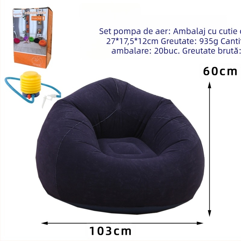 Canapea gonflabilă leneșă, tub de livrare a aerului, vânzare transfrontalieră, canapea gonflabilă pentru adulți, canapea sferică pliabilă, sac de fasole gonflabil