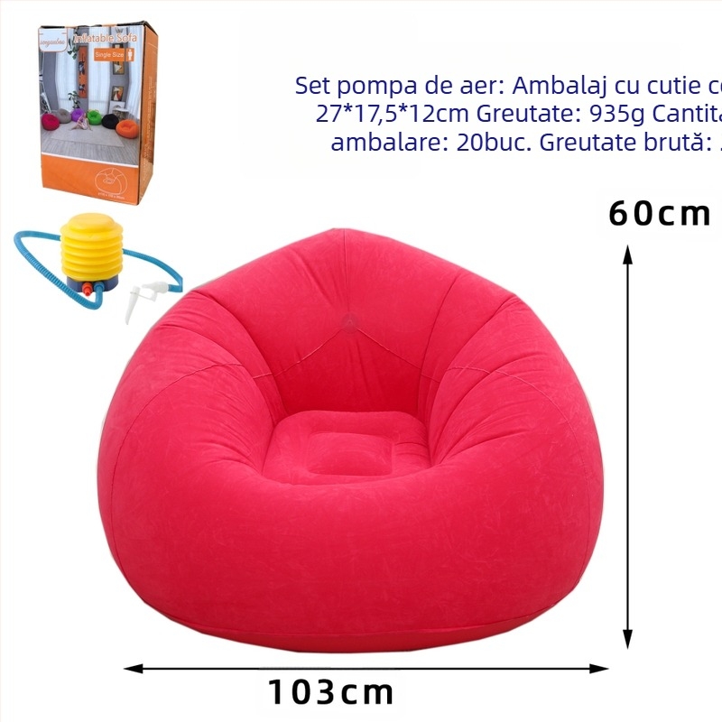 Canapea gonflabilă leneșă, tub de livrare a aerului, vânzare transfrontalieră, canapea gonflabilă pentru adulți, canapea sferică pliabilă, sac de fasole gonflabil