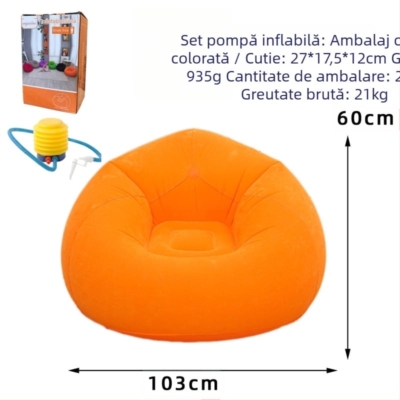 Canapea gonflabilă leneșă, tub de livrare a aerului, vânzare transfrontalieră, canapea gonflabilă pentru adulți, canapea sferică pliabilă, sac de fasole gonflabil
