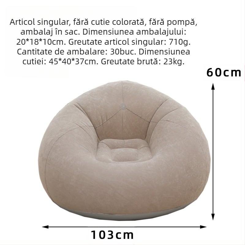 Canapea gonflabilă leneșă, tub de livrare a aerului, vânzare transfrontalieră, canapea gonflabilă pentru adulți, canapea sferică pliabilă, sac de fasole gonflabil