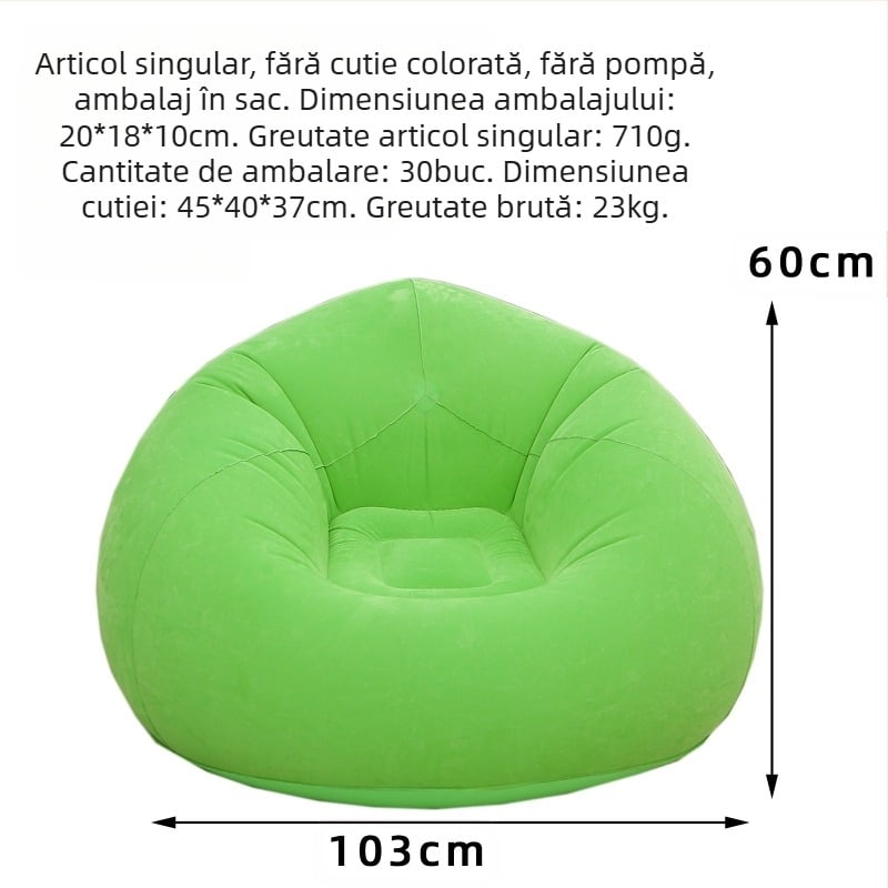 Canapea gonflabilă leneșă, tub de livrare a aerului, vânzare transfrontalieră, canapea gonflabilă pentru adulți, canapea sferică pliabilă, sac de fasole gonflabil