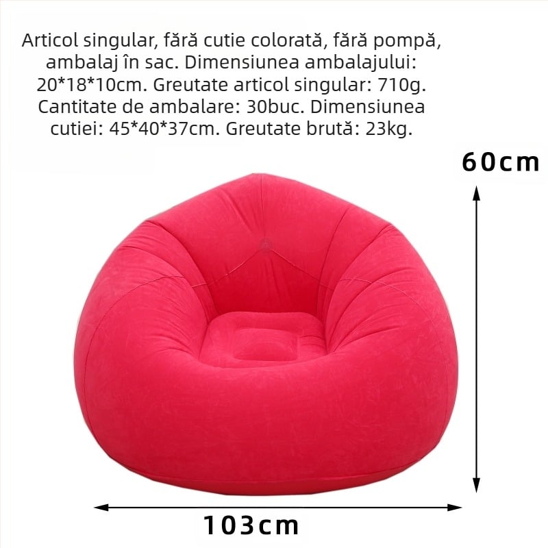 Canapea gonflabilă leneșă, tub de livrare a aerului, vânzare transfrontalieră, canapea gonflabilă pentru adulți, canapea sferică pliabilă, sac de fasole gonflabil