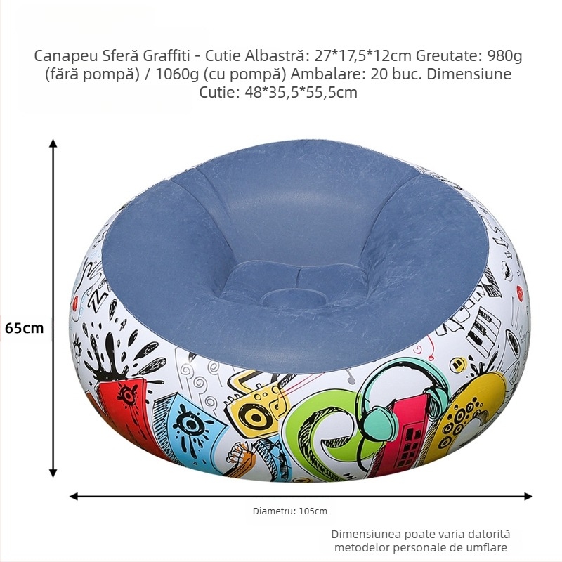 Canapea gonflabilă leneșă, tub de livrare a aerului, vânzare transfrontalieră, canapea gonflabilă pentru adulți, canapea sferică pliabilă, sac de fasole gonflabil
