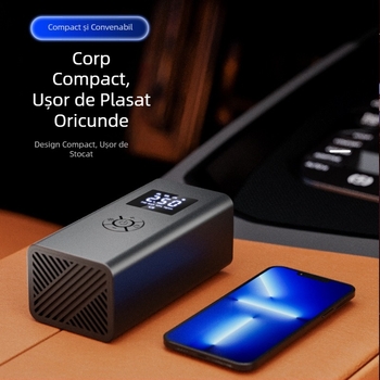 Pompă de aer auto wireless transfrontalieră cu afișaj digital cu dublu scop Pompă portabilă universală inteligentă pentru anvelope de bicicletă pentru mașini