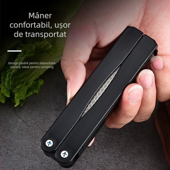 Instrument de ascuțire pliabil în aer liber, ascuțitor portabil, ascuțitor față-verso, piatră de ascuțit groasă și subțire, șmirghel, șlefuire, cârlig de pește, polizor