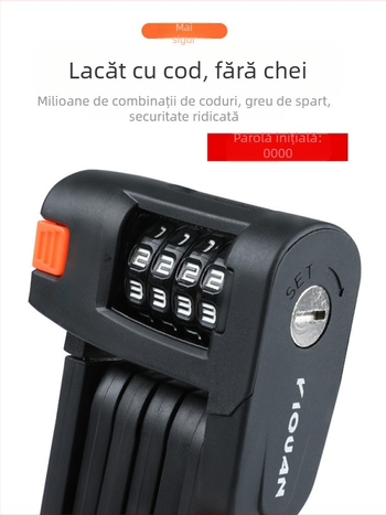 Bicicletă antifurt pliabil Lock Mountain Bike impermeabil antirugină aliaj oțel cu patru cifre cod Lock Road Bike echitatie echipament