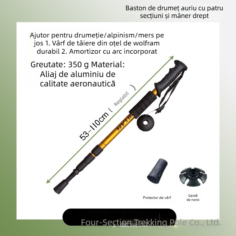Personal de alpinism din aliaj de aluminiu, mâner în T, 4 personal de drumeții în aer liber, personal de mers pe jos, cârjă, personal de alpinism, producători en-gros