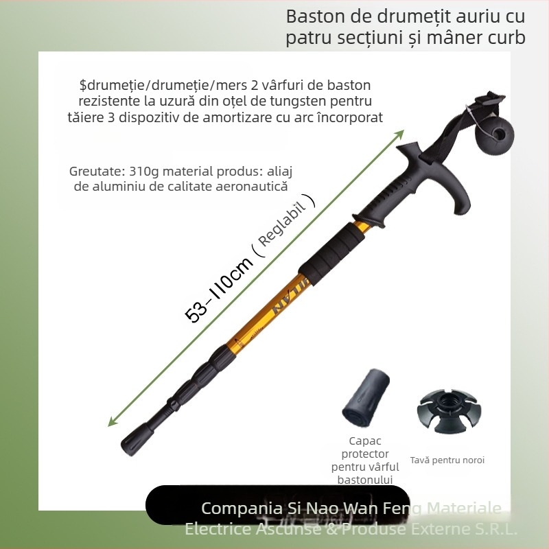Personal de alpinism din aliaj de aluminiu, mâner în T, 4 personal de drumeții în aer liber, personal de mers pe jos, cârjă, personal de alpinism, producători en-gros