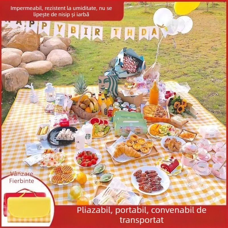 covoraș de picnic rezistent la umiditate, covoraș îngroșat, pânză de picnic în aer liber, pernă impermeabilă pentru camping, pernă portabilă rezistentă la umiditate, cort pliabil