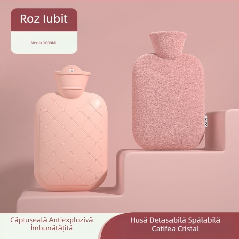 Sac de apă caldă reîncărcabil pentru încălzitor de mâini, rezistent la explozie, detașabil și lavabil, centură caldă pentru bebeluși, centură rece și menstruală pentru burtă