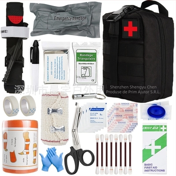 Set de scule de prim ajutor pentru exterior, ambalaj pentru supraviețuire, kit de urgență pentru depozitare sălbatică, kit tactic multifuncțional pentru prim ajutor pe teren
