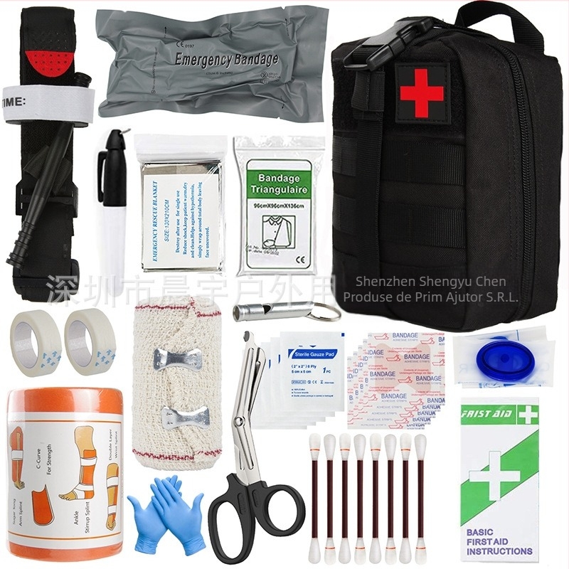 Set de scule de prim ajutor pentru exterior, ambalaj pentru supraviețuire, kit de urgență pentru depozitare sălbatică, kit tactic multifuncțional pentru prim ajutor pe teren