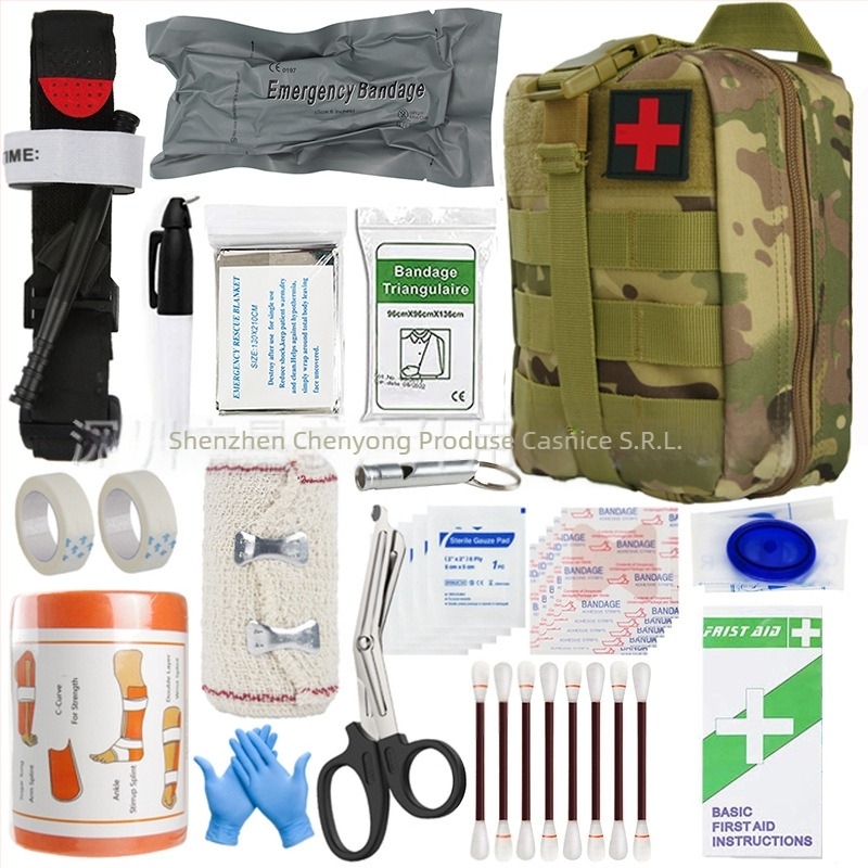 Set de scule de prim ajutor pentru exterior, ambalaj pentru supraviețuire, kit de urgență pentru depozitare sălbatică, kit tactic multifuncțional pentru prim ajutor pe teren