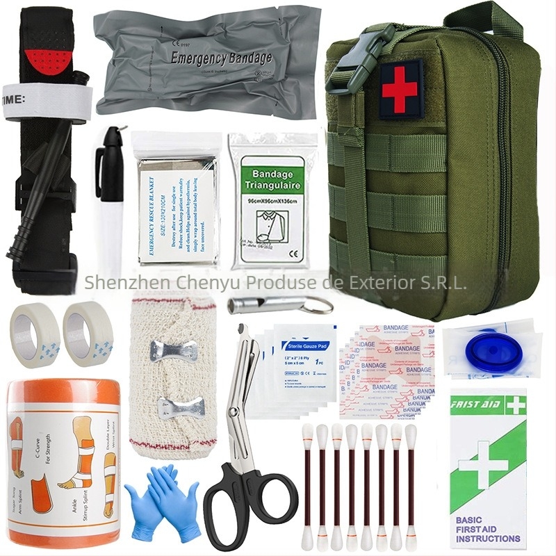 Set de scule de prim ajutor pentru exterior, ambalaj pentru supraviețuire, kit de urgență pentru depozitare sălbatică, kit tactic multifuncțional pentru prim ajutor pe teren