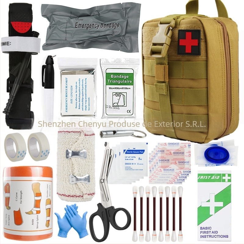 Set de scule de prim ajutor pentru exterior, ambalaj pentru supraviețuire, kit de urgență pentru depozitare sălbatică, kit tactic multifuncțional pentru prim ajutor pe teren