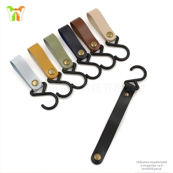 Cârlig din piele tip S în stoc, cârlig de depozitare pentru cort de camping în aer liber, cârlig de organizare a tacâmurilor pentru casă și bucătărie