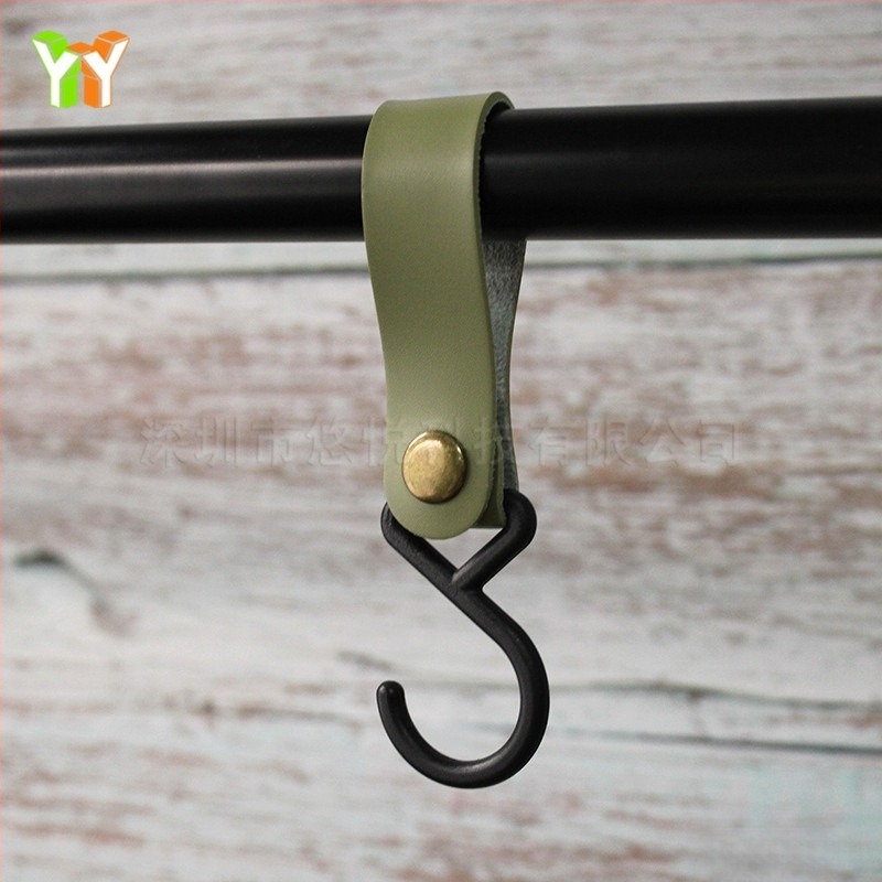 Cârlig din piele tip S în stoc, cârlig de depozitare pentru cort de camping în aer liber, cârlig de organizare a tacâmurilor pentru casă și bucătărie