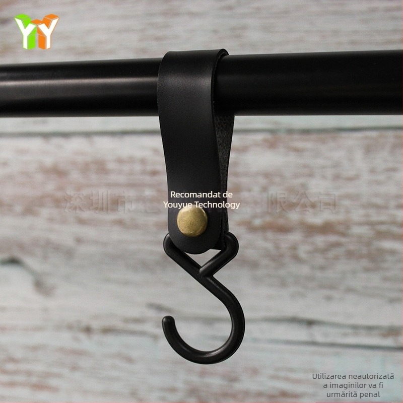 Cârlig din piele tip S în stoc, cârlig de depozitare pentru cort de camping în aer liber, cârlig de organizare a tacâmurilor pentru casă și bucătărie