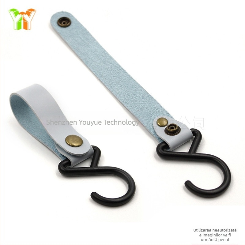 Cârlig din piele tip S în stoc, cârlig de depozitare pentru cort de camping în aer liber, cârlig de organizare a tacâmurilor pentru casă și bucătărie