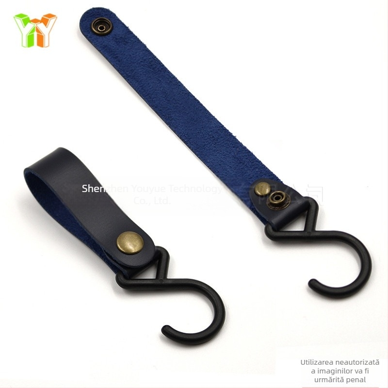 Cârlig din piele tip S în stoc, cârlig de depozitare pentru cort de camping în aer liber, cârlig de organizare a tacâmurilor pentru casă și bucătărie