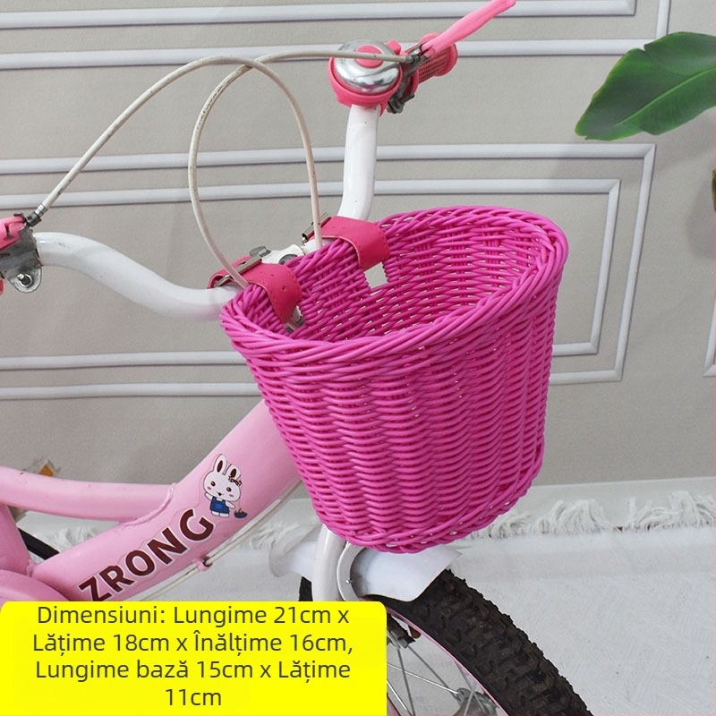Coș decorativ țesut tip ratan, coș de buzunar pentru bicicletă și mașină, coș de depozitare pentru birou, coș de flori, coș de depozitare