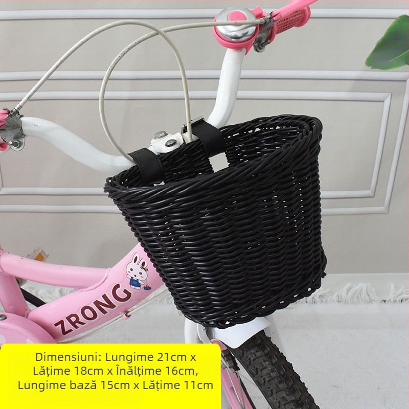 Coș decorativ țesut tip ratan, coș de buzunar pentru bicicletă și mașină, coș de depozitare pentru birou, coș de flori, coș de depozitare