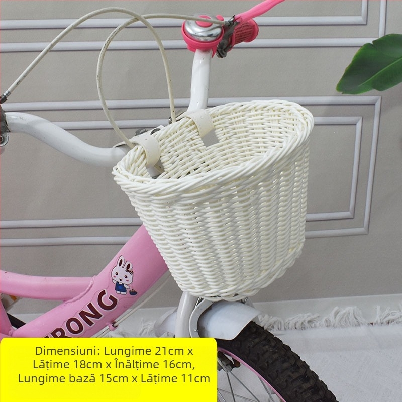 Coș decorativ țesut tip ratan, coș de buzunar pentru bicicletă și mașină, coș de depozitare pentru birou, coș de flori, coș de depozitare