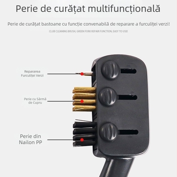Noua perie de curățare a croselor de golf a producătorului, perie portabilă multifuncțională cu două fețe și inel de tragere, accesorii de golf