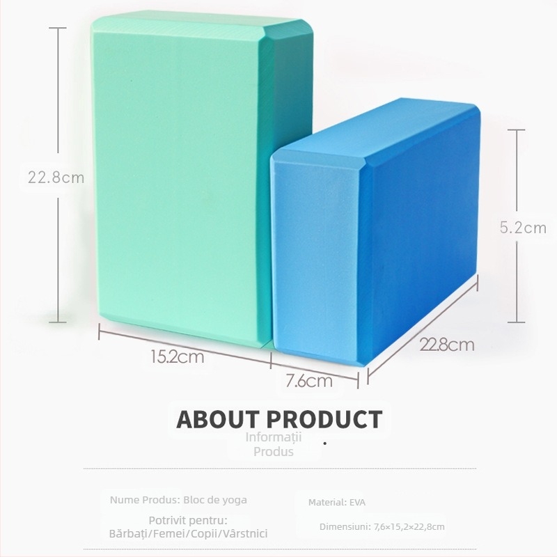 Cărămidă de yoga, material de yoga autentic, de înaltă densitate, cărămidă din spumă pentru începători, cărămidă de dans pentru copii, 120 de grame