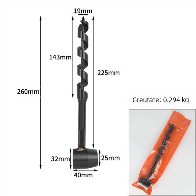 Burghiu manual pentru supraviețuire în aer liber, din oțel carbon, în stoc, transfrontalier, pentru prelucrarea lemnului