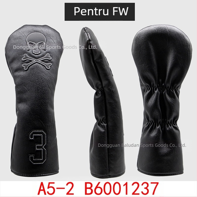 Husă pentru tijă de împingere din lemn, cu craniu, cu linie roșie și albă, en-gros, în stoc, husă pentru tijă de împingere cu unghi drept/semicerc/pătrat, husă pentru club de golf