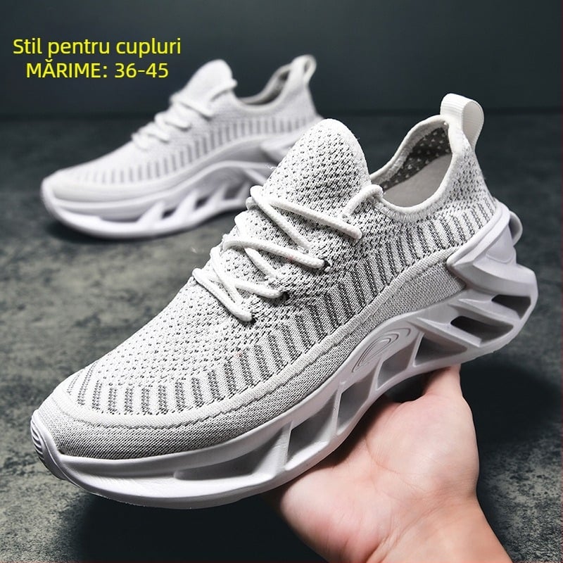 Pantofi sport pentru bărbați transfrontalieri, respirabili, cu plasă țesută cu șireturi, talpă moale, ușori, cu creștere în înălțime, pantofi de alergare casual, antiderapanți, adidași pentru cupluri
