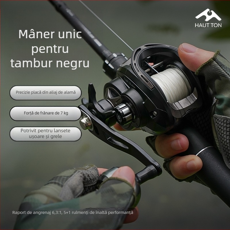 Roată de pescuit Hao Dun Black Thunder Strong Water Drop, Light Thunder Heavy Thunder, universală, 7KG, forță de frânare, single Rocker 51 Luya