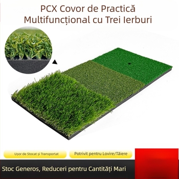 Saltea de antrenament de golf direct din fabrică, portabilă, pentru exerciții în aer liber, cu leagăn, pentru exerciții de golf, cu trei saltele de iarbă