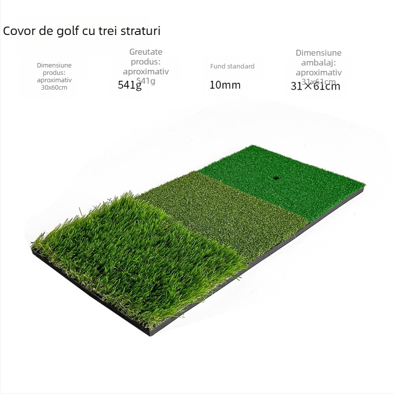 Saltea de antrenament de golf direct din fabrică, portabilă, pentru exerciții în aer liber, cu leagăn, pentru exerciții de golf, cu trei saltele de iarbă