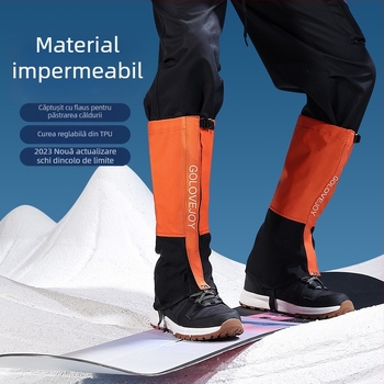 Husă de pantofi de schi pentru bărbați și femei, profesională, pentru iarnă, în aer liber, pentru drumeții, alpinism, husă de zăpadă, impermeabilă și respirabilă, caldă, cu căptușeală din fleece, husă pentru picioare