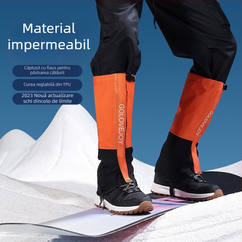 Husă de pantofi de schi pentru bărbați și femei, profesională, pentru iarnă, în aer liber, pentru drumeții, alpinism, husă de zăpadă, impermeabilă și respirabilă, caldă, cu căptușeală din fleece, husă pentru picioare