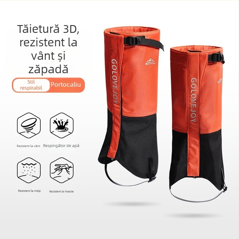 Husă de pantofi de schi pentru bărbați și femei, profesională, pentru iarnă, în aer liber, pentru drumeții, alpinism, husă de zăpadă, impermeabilă și respirabilă, caldă, cu căptușeală din fleece, husă pentru picioare