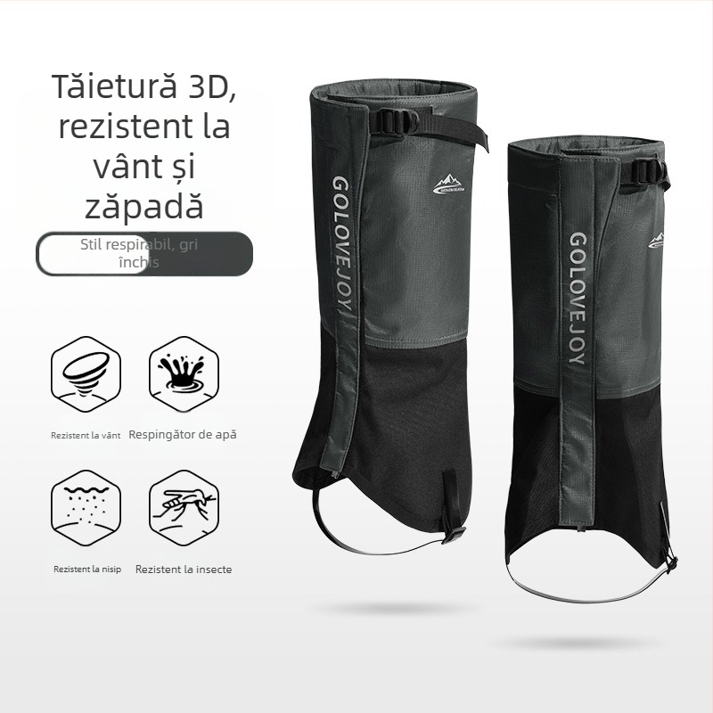 Husă de pantofi de schi pentru bărbați și femei, profesională, pentru iarnă, în aer liber, pentru drumeții, alpinism, husă de zăpadă, impermeabilă și respirabilă, caldă, cu căptușeală din fleece, husă pentru picioare
