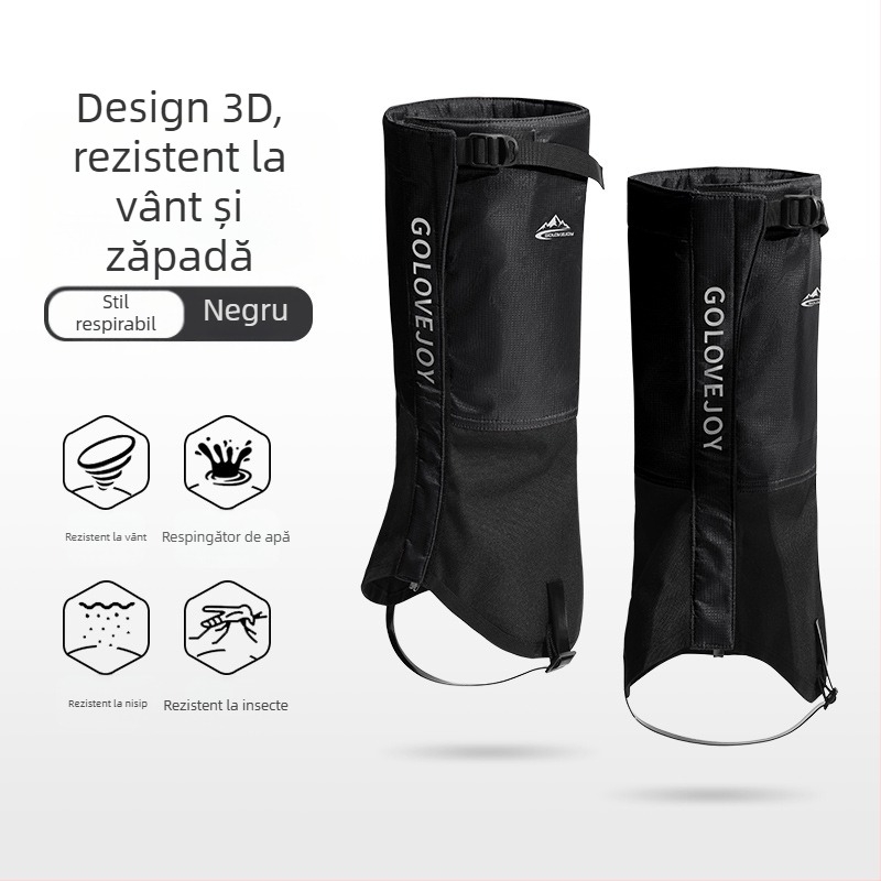 Husă de pantofi de schi pentru bărbați și femei, profesională, pentru iarnă, în aer liber, pentru drumeții, alpinism, husă de zăpadă, impermeabilă și respirabilă, caldă, cu căptușeală din fleece, husă pentru picioare