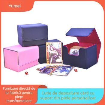 Cutie de depozitare pentru cărți de joc din piele direct din fabrică, King, Three Kingdoms, pentru joc de masă, cutie de protecție anti-praf, pentru cărți de joc