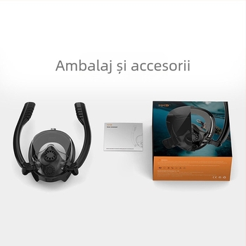 Mască de snorkeling complet uscată pentru adulți, mască de respirație din silicon cu tub dublu pentru scufundări Three Treasures, cu față completă, foarte respirabilă pentru apnee