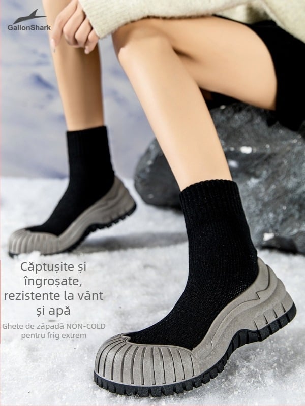 Goren Shark Drumeții în aer liber, rezistente la vânt, căptușite cu fleece, îngroșate, calde, antiderapante, alpinism în zăpadă, impermeabile, pantofi de drumeție cross-country