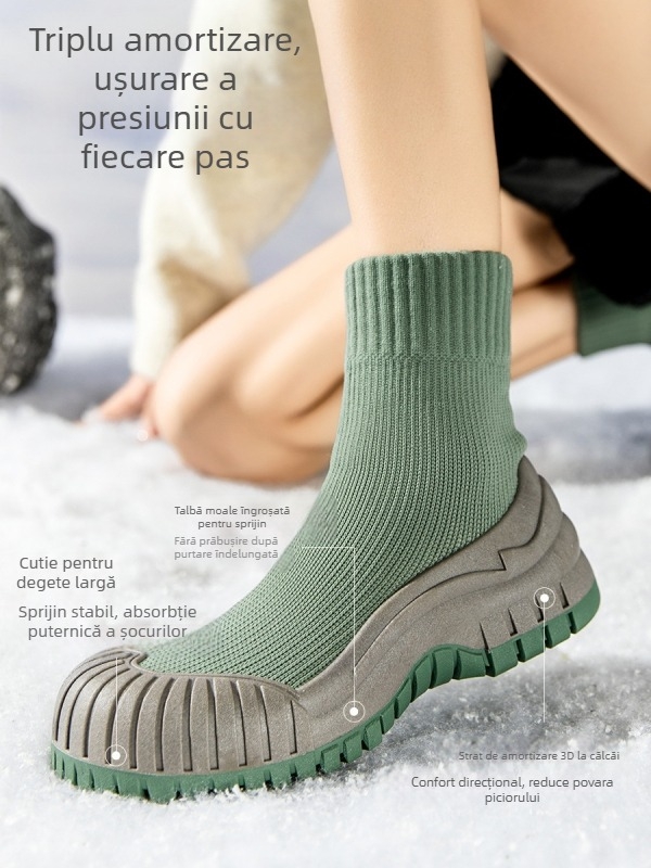 Goren Shark Drumeții în aer liber, rezistente la vânt, căptușite cu fleece, îngroșate, calde, antiderapante, alpinism în zăpadă, impermeabile, pantofi de drumeție cross-country