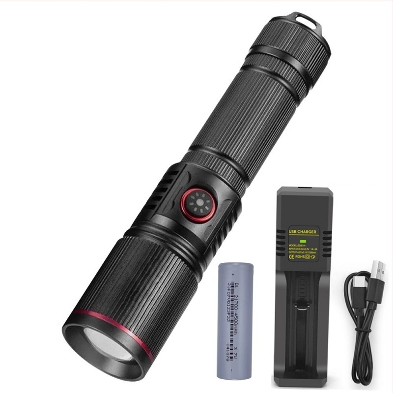 Lanternă LED telescopică cu zoom, impermeabilă, cu infraroșu de 5W, lumină de umplere pentru exterior de 850nm, lanternă DIY de 940nm, 21700