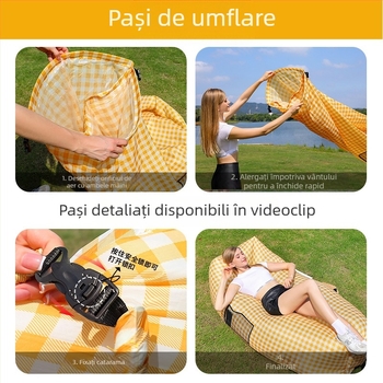 Canapea gonflabilă leneșă, portabilă, pentru plajă, în aer liber, cu aer, pentru pat, sac de dormit leneș, potrivit pentru culori, producător en-gros