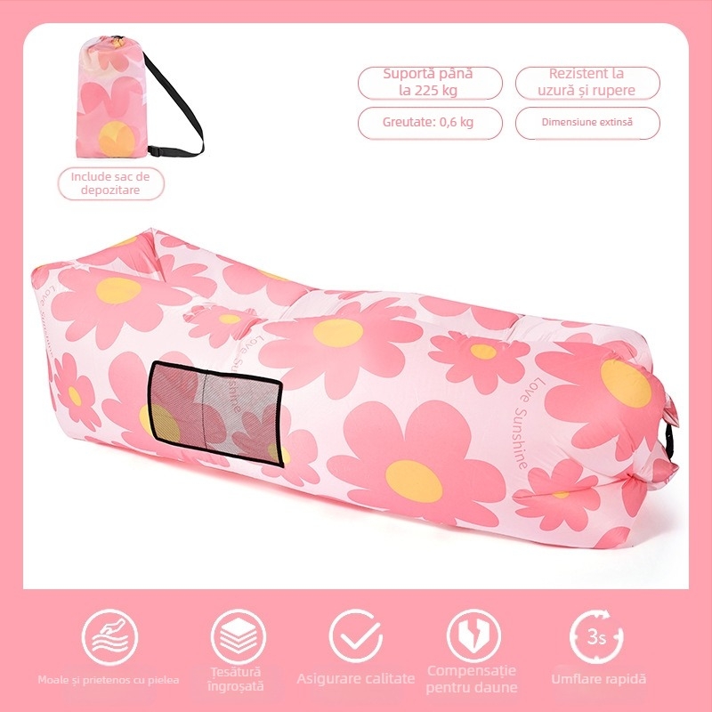 Canapea gonflabilă leneșă, portabilă, pentru plajă, în aer liber, cu aer, pentru pat, sac de dormit leneș, potrivit pentru culori, producător en-gros