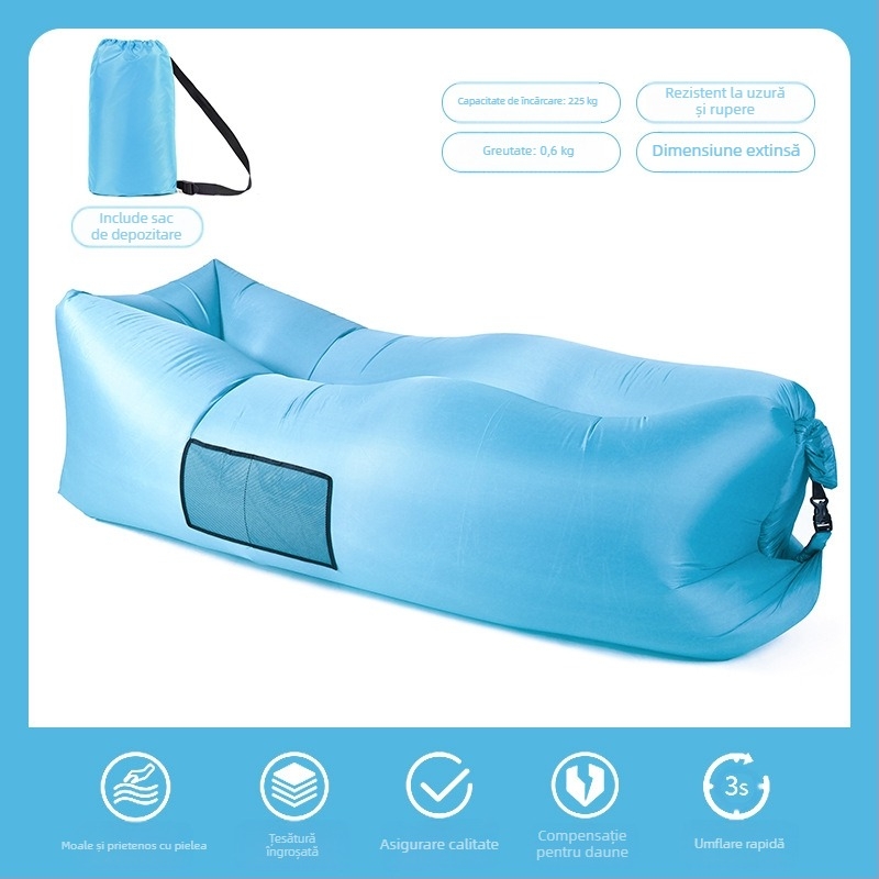 Canapea gonflabilă leneșă, portabilă, pentru plajă, în aer liber, cu aer, pentru pat, sac de dormit leneș, potrivit pentru culori, producător en-gros